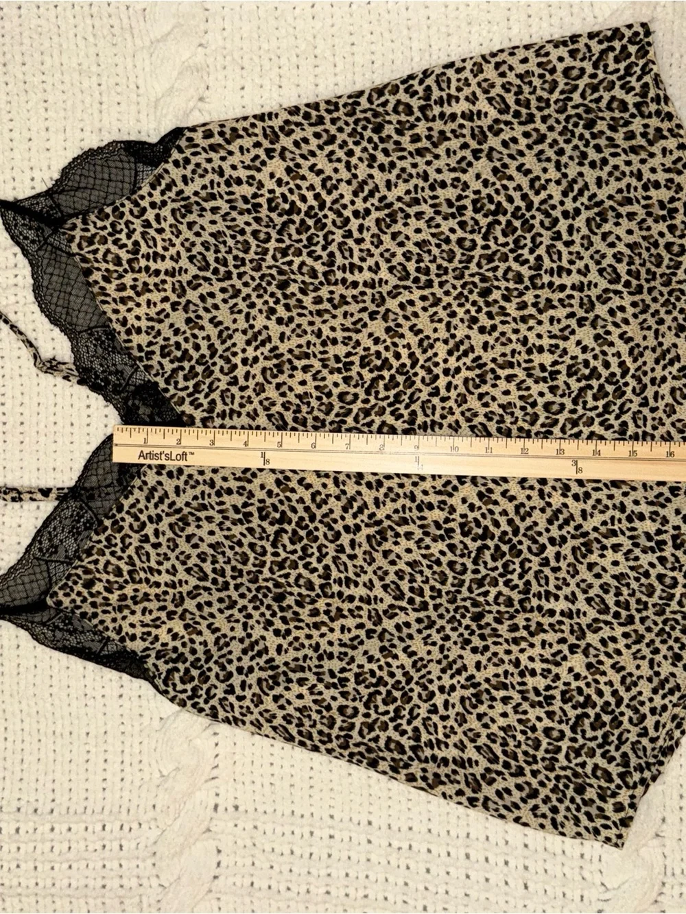 Leopard Print Lace Cami with black lace